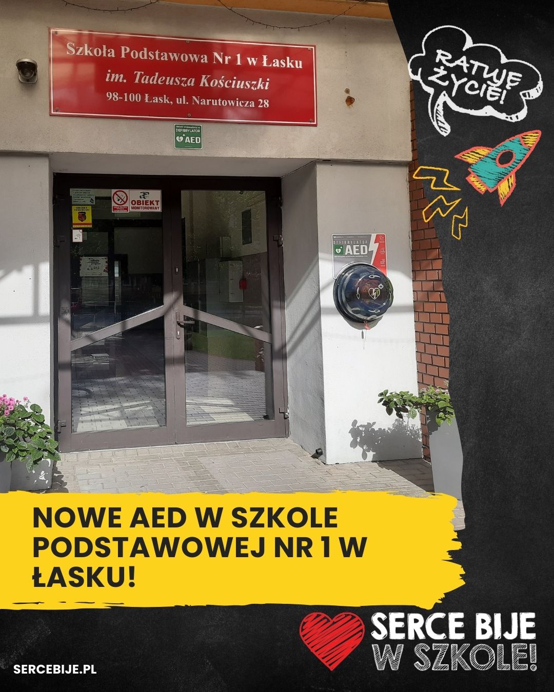 Realizacja AED — Szkoła Podstawowa nr 7 im. św. Jana Pawła II, Suwałki
